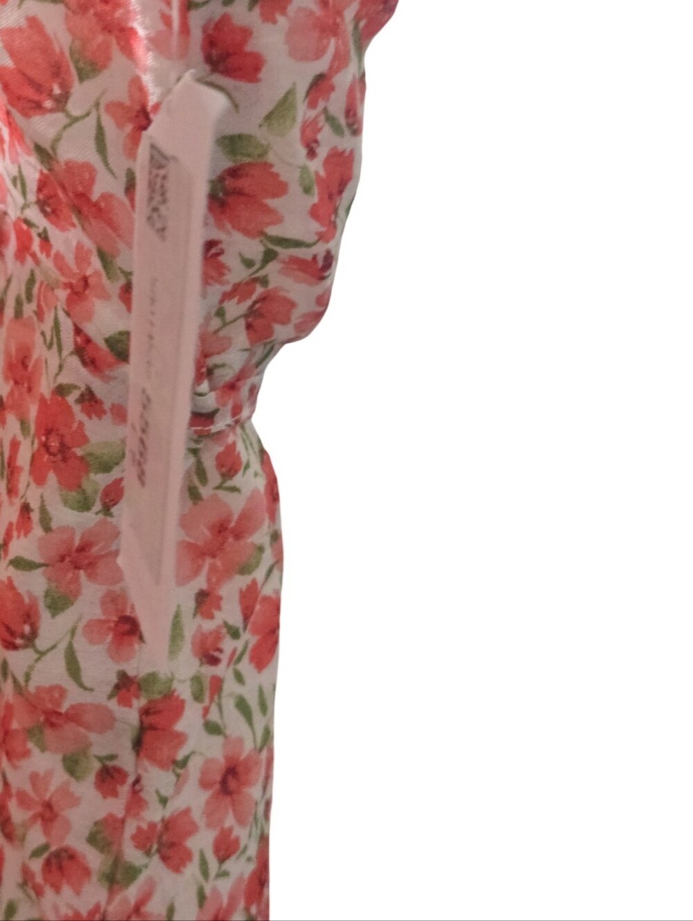Old Navy Pink White Red Floral Ruffle Maxi Dress Bohemian Sheer Festival Barbie - Picture 6 of 11